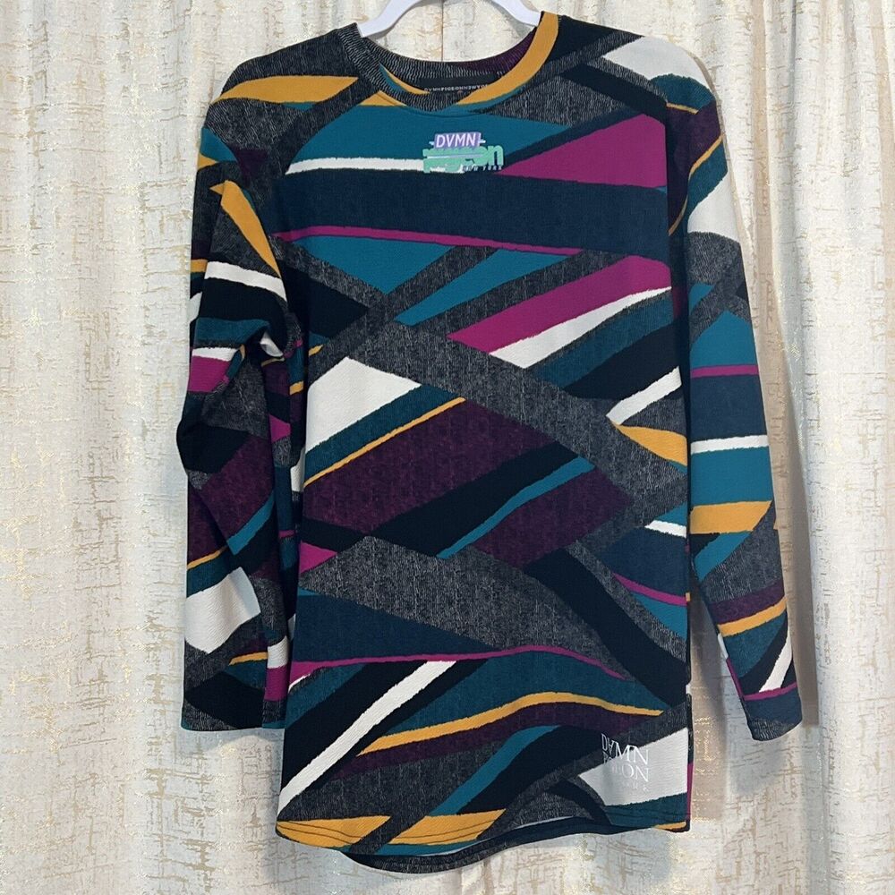 Damn Pigeon New York Urban Hip Hop Top Long Sleeve‎ Abstract Colorful Men Medium